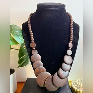 Vintage Wooden Statement Necklace